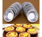 50 Uds. Molde desechable para tarta y huevo, papel de aluminio, herramienta para hornear galletas y pasteles
