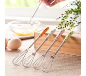 Mini batidor de huevos, batidor manual pequeño, batidor de café/leche, batidor de alambre, mini batidor de globo, herramienta de metal para cocinar huevos, horneado naranja