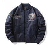 Chaqueta bomber de primavera y otoño para hombre, uniforme de béisbol bordado industrial pesado, chaqueta de trabajo de talla grande M