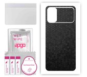apgo Protective Skin Sticker for the back compatible with Xiaomi Poco M3, Wrap Film, Foil, Vinyl - Pattern Black Honeycomb