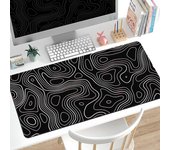 1 alfombrilla de ratón para juegos, alfombrilla de teclado grande, alfombrilla de ratón topográfica, alfombrilla de ratón en blanco y negro para teclado 600*300*2mm