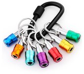 Portapuntas WORKPRO, portapuntas, juego de puntas de destornillador, 7 colores, aleación de aluminio, llavero de identificación por color, fijo, ligero, portátil, almacenamiento