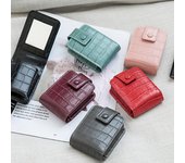 1 mini neceser de moda, creativo, para maquillaje, lápiz labial, portátil, con espejo verde