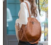 Mochila para mujer, moda salvaje 2023, nuevo bolso de hombro de cuero suave, cartera de compras para mujer hecha de cuero negro