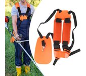 Mochila cortacésped en forma de W con doble arnés para los hombros, cinturón acolchado, cómodo y ahorrador de mano de obra para desbrozadora, recortadora y podadora de jardín. Orange