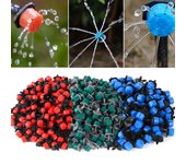 100 Uds. Gotero ajustable riego por microgoteo emisor antiobstrucción boquilla de riego de jardín para manguera de 1/4 pulgadas verde