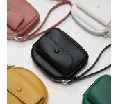Monedero minimalista de moda para mujer, cartera pequeña, monedero corto de piel sintética. One Size negro