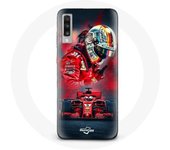 Coque pour Samsung Galaxy A50 Formule 1 Sebastian Vettel Pilote F1 Rouge