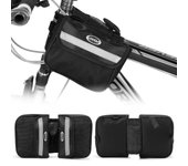 Lixada Ciclismo Bicicleta Bolsa de Tubo Superior Bicicleta de Montaña Cuadro Delantero Bolsa de Alforja Doble Paquete negro