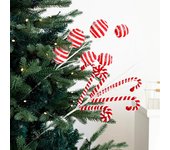 Palillos para árbol de Navidad, palitos de caramelo, piruletas, adornos para árbol de Navidad, tallos rizados artificiales, decoración para el hogar y la oficina R