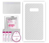 apgo Protective Skin Sticker for the back compatible with Samsung Galaxy S10e, Wrap Film, Foil, Vinyl - Pattern Transparent Carbon