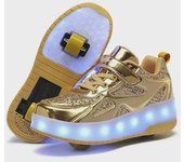 Zapatos con ruedas luminosos y coloridos: Zapatillas de running y caminatas transfronterizas recargables 27 oro