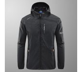Chaqueta fina de protección solar de secado rápido para exteriores, abrigos ultraligeros para hombre, senderismo, pesca, ciclismo, con capucha, gimnasio, deporte, cortavientos, verano S azul denim