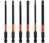 Punta de destornillador Torx de 1/4'' con vástago hexagonal, magnética, T10-T30, 100 mm, para herramientas eléctricas, accesorios para taladros y atornilladores eléctricos.