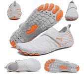 Zapatos acuáticos para hombre y mujer, calcetines de buceo, zapatos de agua para nadar descalzos, zapatillas deportivas para Fitness, Yoga y surf 35 blanco