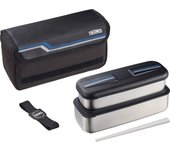Fiambrera térmica Bento Box de acero inoxidable Fresh Lunch Box 1100 ml Línea Negro DSD-1104W L-BK