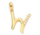 Les Trésors De Lily [M8783] - Colgante chapado en oro 'Letra W' oro blanco - 21x10 mm oro