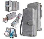 Funda de teléfono de cuero sintético tipo billetera para Samsung Galaxy S8 S9 S10 S20 S21 S22 S23 Plus Ultra A21s A50 A51 A70 A71 S20fe S21fe Samsung A71 (4G) gris