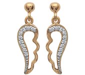 Les Trésors De Lily [J3066] - Pendientes chapados en oro 'Les Ailes d'Ange' oro blanco - 20x6 mm oro