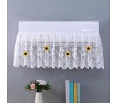 Funda de aire acondicionado de encaje, fundas de pared para aire acondicionado, fundas antipolvo con diseño floral, cortina para parabrisas colgante lavable, decoración del hogar