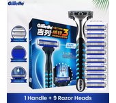 Gillette Vantage 3 Enhanced Marco de 1 hoja 9 cabezales de hoja azul/negro