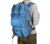 Mochila de senderismo para acampar de 50L, mochila de viaje impermeable de gran capacidad para montañismo negro