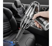Aspiradora de coche inalámbrica sin escobillas de 12000 PA, miniaspiradora de mano de 120 W, aspiradora portátil multifunción para uso en seco y húmedo blanco