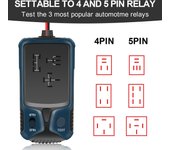 Probador de relé automático, comprobador de batería de 12 V, detector de voltaje de herramienta de diagnóstico de relé de coche universal negro