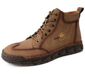 Botas de cuero divididas hechas a mano, zapatos para hombre, botines cómodos para hombre, zapatos casuales, zapatos de herramientas de gran tamaño 38 gris