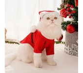 Disfraz navideño para mascota, disfraz de duende navideño para perro, ropa divertida para cosplay, disfraz navideño para cachorro y gato, abrigo con capucha de invierno para perros. XS for 0-1.5kg