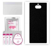 apgo Protective Skin Sticker for the back compatible with Sony Xperia 10 Plus, Wrap Film, Foil, Vinyl - Pattern Matte Black