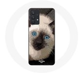 Coque pour Samsung Galaxy A32 5G Chat Siamois Noir et blanc aux Yeux Bleus
