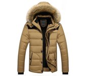 Parka cálida de invierno para hombre, chaqueta informal con capucha para hombre, Parkas de nieve sólidas con forro de piel, abrigos térmicos gruesos de talla grande M