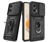 Funda para Motorola Moto Edge 50 Pro Fusion 40 Neo G84 G54 4G Pro G34 G53 Funda para lente de cámara Funda para teléfono con soporte de anillo Funda giratoria Moto Edge 50 Pro 5G negro