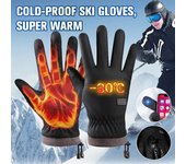 1 par de guantes de invierno resistentes al frío, impermeables, para motocicleta, para deportes al aire libre, cálidos, de forro polar grueso, para correr y esquiar