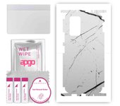 apgo Protective Skin Sticker for the back+sides compatible with Xiaomi Redmi Note 10 Pro, Full Wrap Film, Foil, Vinyl - Pattern White Marble