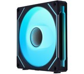 Ventilador de caja LIANLI Serie UNI FAN 140 REVERSE BLADE Modelo de aspas negras con inversión Módulo de cable reversible en cadena Equipado con espejo infinito Japonés negro