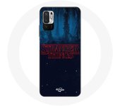 Coque pour Xiaomi Poco M3 Pro Stranger Things logo Fond Bleu de la saison 2