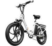 Bicicleta eléctrica urbana Cheevalry C20, motor de 500 W, batería de litio de 48 V y 15 Ah, plegable para adultos, de 20 x 3 pulgadas, para uso diario. blanco