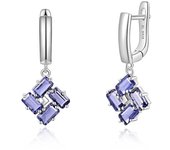 Pendientes finos de Plata de Ley 925 con piedras preciosas naturales de Iolita, joyería fina para mujeres y niñas, bonito regalo, nuevos diseños 2023 M azul