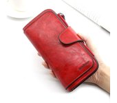 Cartera larga a la moda y personalizada para mujer, monederos de piel sintética para mujer, múltiples ranuras para tarjetas y bolsillo con cremallera