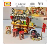 LOZ 1252 arquitectura puesto de comida Takoyaki mariscos Sushi vino restaurante DIY Mini bloques de construcción de juguete para niños sin caja