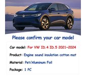 Almohadilla de aislamiento acústico para capó de motor de Volkswagen VW ID.4 ID.5 E21 E39 2024~2024, tapete de algodón ignífugo para aislamiento térmico de coche, accesorio interior.