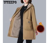 Chaqueta de mujer nueva moda de invierno de felpa gruesa abrigo cálido chaqueta cortavientos abrigo suelto informal para mujer L