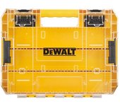 Estuche resistente DEWALT con organizador divisor, caja de herramientas, caja de almacenamiento, caja de herramientas, tapa transparente, bandeja extraíble, almacenamiento apilable, tornillos, brocas, estuche de accesorios