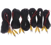 Cable de extensión de vídeo para cámara de visión trasera de coche, macho y hembra RCA Male to male 6 meters negro