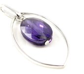 Les Trésors De Lily [H2627] - Pendentif Argent 'Linda' violet argenté - 35x18 mm púrpura