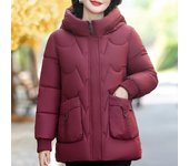 Abrigos de invierno para mujer de mediana edad, tallas grandes XL-5XL, con capucha, parkas cortas, elegantes, sueltos, gruesos y cálidos, chaquetas para dama XL negro