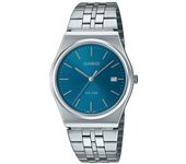 Casio Reloj de cuarzo analógico estándar de acero inoxidable con esfera azul MTP-B145D-2A2 para hombre azul