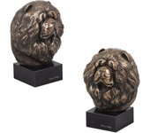 Chow Chow - Dog statue, bust on stone base, sculpture, trophy for dog show by Art-Dog brand marrón